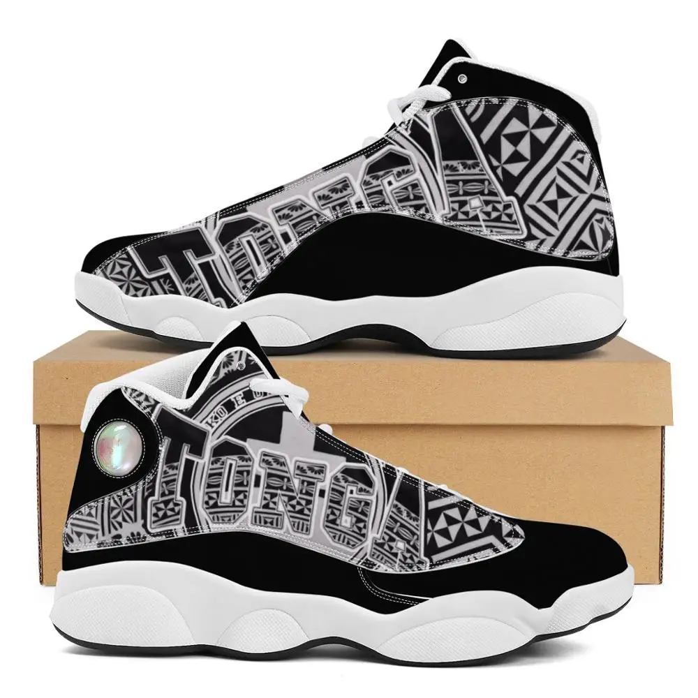 

Мужской мяч обувь для бега для мальчиков, классический черный, Тонга, полинезийское Самоа, племенной стиль, логотип спортивной команды, на з...