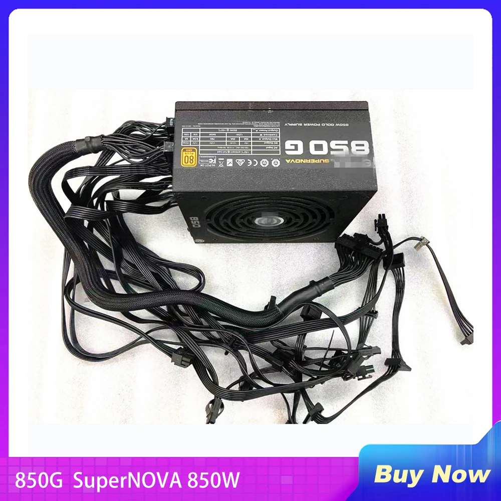 

850G For Evga SuperNOVA 850W 80 PLUS GOLD Full Module Mining Power Supply 850W Support Dual Cpu Support 3 Cards