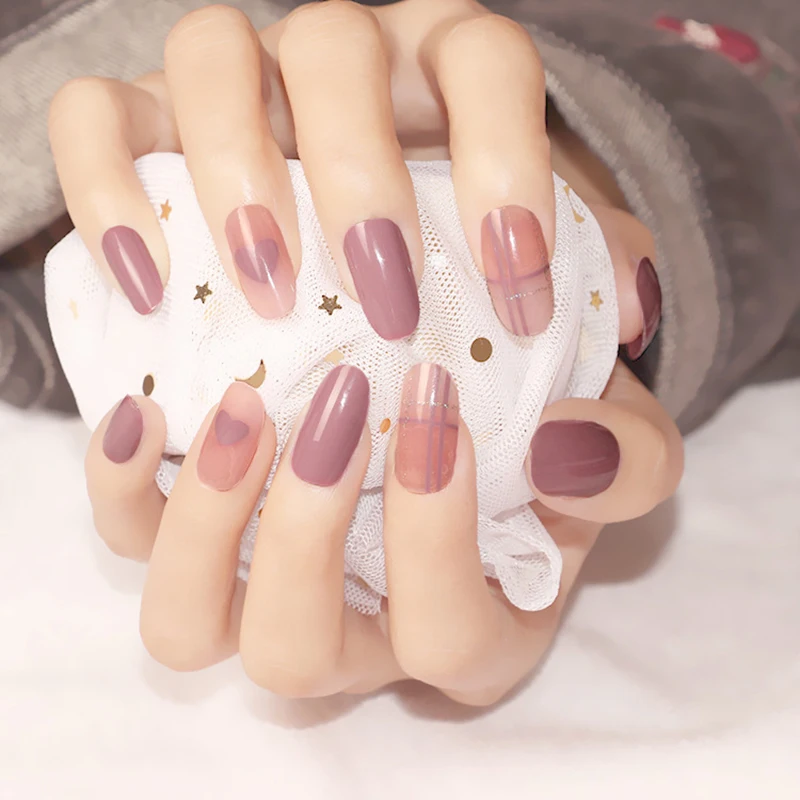 24Pcs Fake Nails Detach Nail Color Glue False Press on Wholesale Tips Art | Красота и здоровье