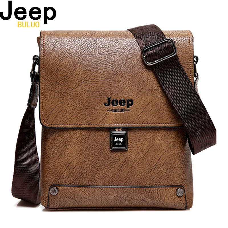 Мужская брендовая сумка через плечо jeep buluo цвет хаки деловая для документов из