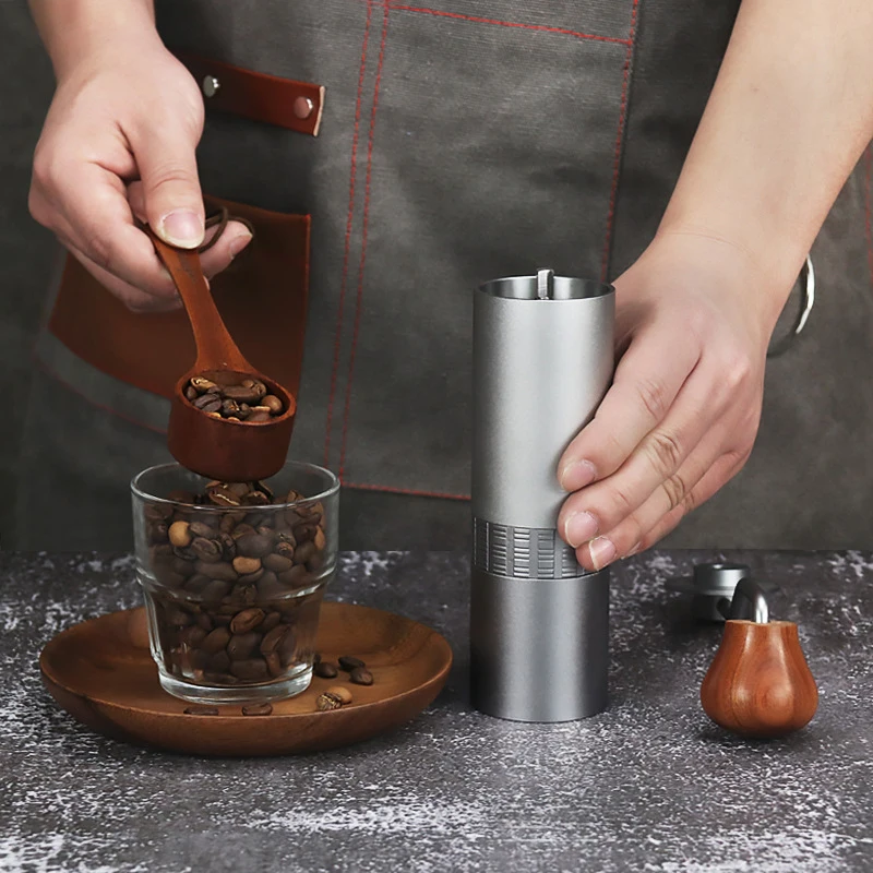 値段 家庭やオフィス用の調整可能な粗さの手動コーヒーグラインダー,高品質のポータブルアクセサリー,コニカルバリ