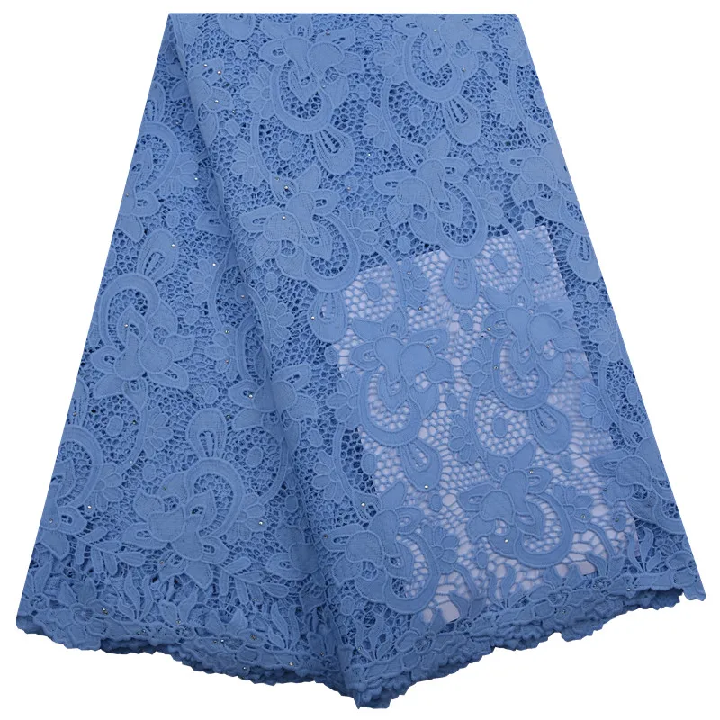 Фиолетовая африканская Водорастворимая кружевная ткань французская Тюлевая с