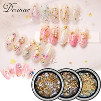 9 types mixed suit star moon jewelry 3d nail art decorations fashion rivet cute nail drill ornaments manicure design accessories