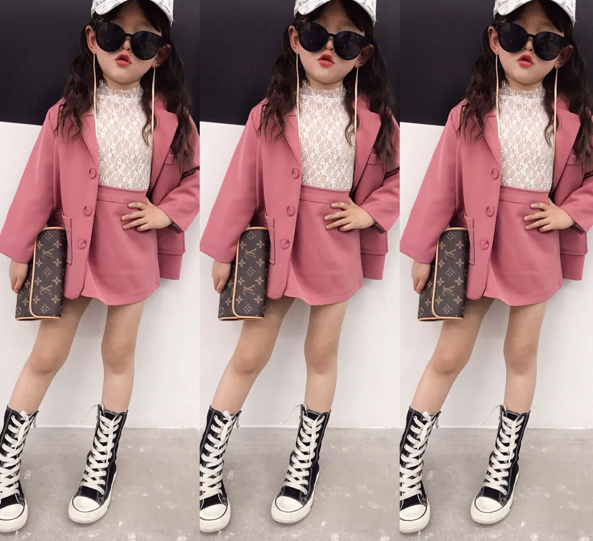 2 предмета костюмы для маленьких девочек на весну 2019 года блейзеры юбки комплекты