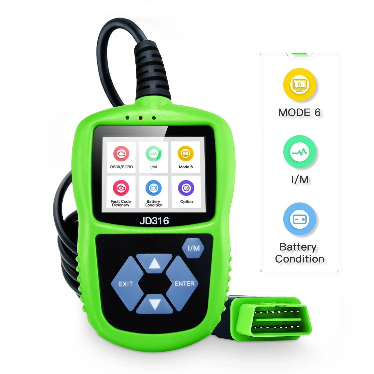 Сканер JDiag JD316 расширенный режим 6 OBD2 считыватель кодов неисправностей