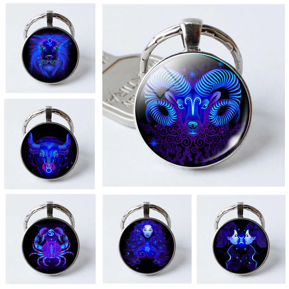 Брелок для ключей со знаками Зодиака 12 созвездий Лев дева скорпион кулон Стрелец