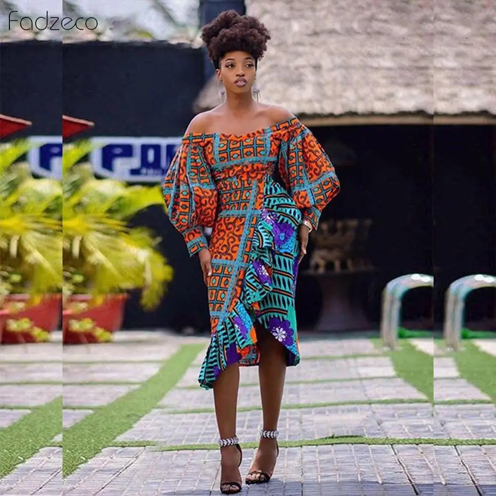 Fadzeco африканская одежда 2019 новая дамская Дашики принт Осень Плюс халат