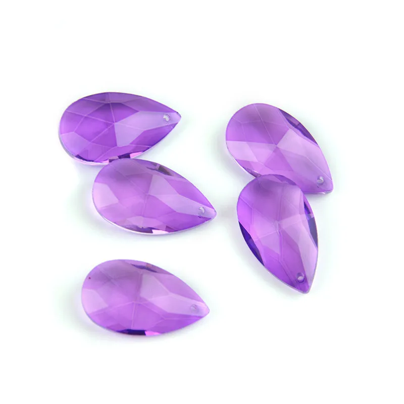 violet K9 38 мм Стеклянная кристальная Люстра хрустальные подвески в форме миндаля красивые призмы-кристаллы капли для ЧАСТИ висячей лампы - Цвет: violet