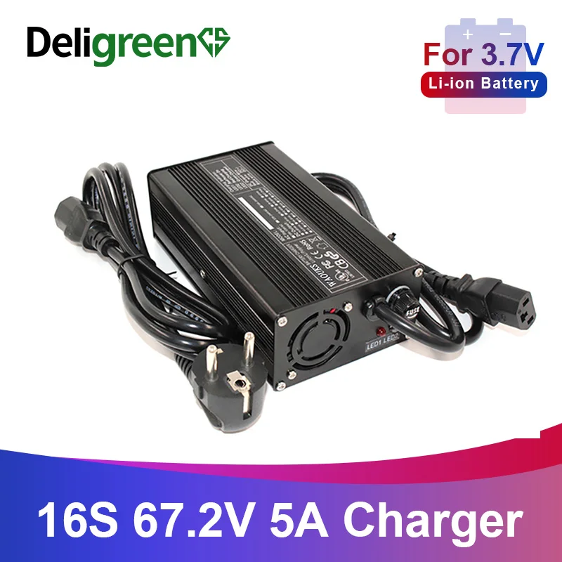 67.2V 5A Charger 16S Li-Ion Battery 110v / 220v 50-60hz For 16s 60v Lipo Pack Fast | Электроника
