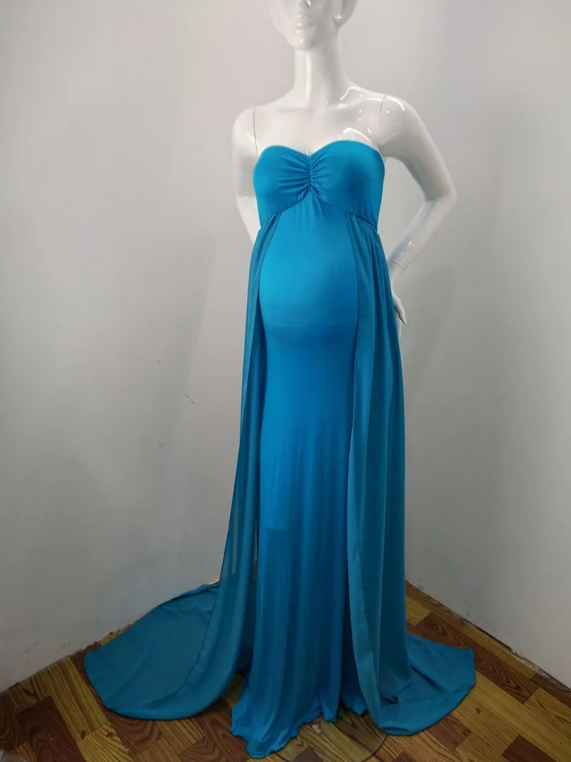 

2021 Maternity One shoulder Chiffon Dress Maternity Gown Dresses For Photo Shoot Photography Pregnant Women Clothing