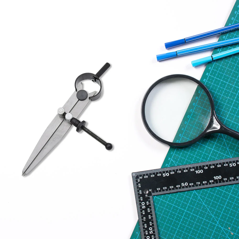 

2pcs Leather Easy Use Drafting Multifunctional Sewing Tools Metalworking Adjustable Wing Divider Home Geometry Drawing