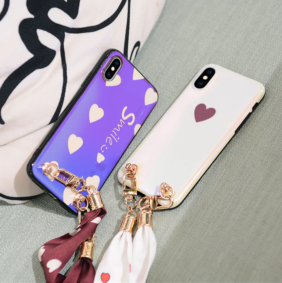 PZOZ Phone Case lanyard Strap For iPhone X XS MAX XR Shockproof Protection Case Anti-loss DIY Hang Wave Rope Fashion Neck Strap