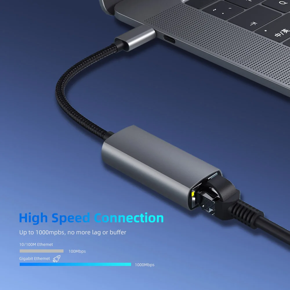 Адаптер USB-C Ethernet USB-C/RJ45 для MacBook Pro Samsung Galaxy S10/S9/Note20 сетевая карта USB | Компьютеры и