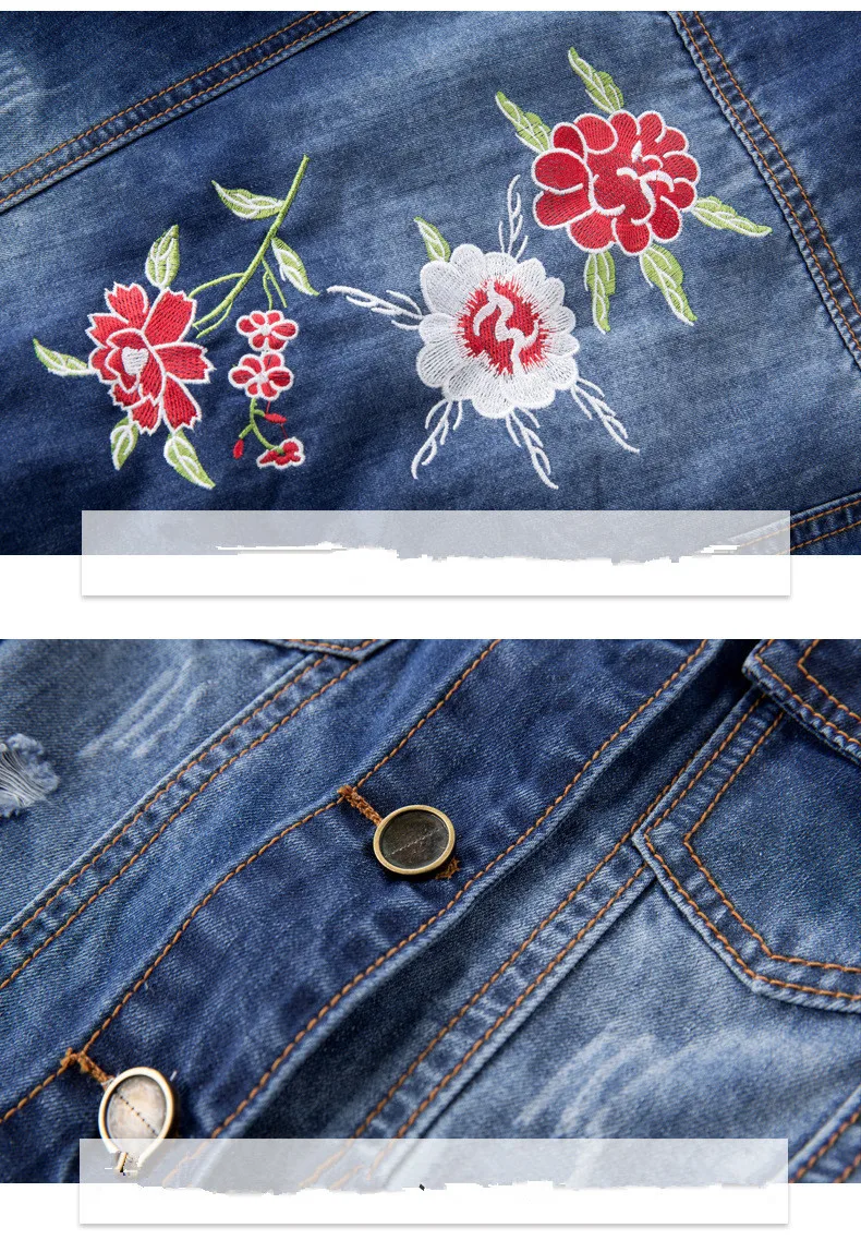 Короткая джинсовая куртка женские весенние куртки Модная Джинсовая с вышивкой
