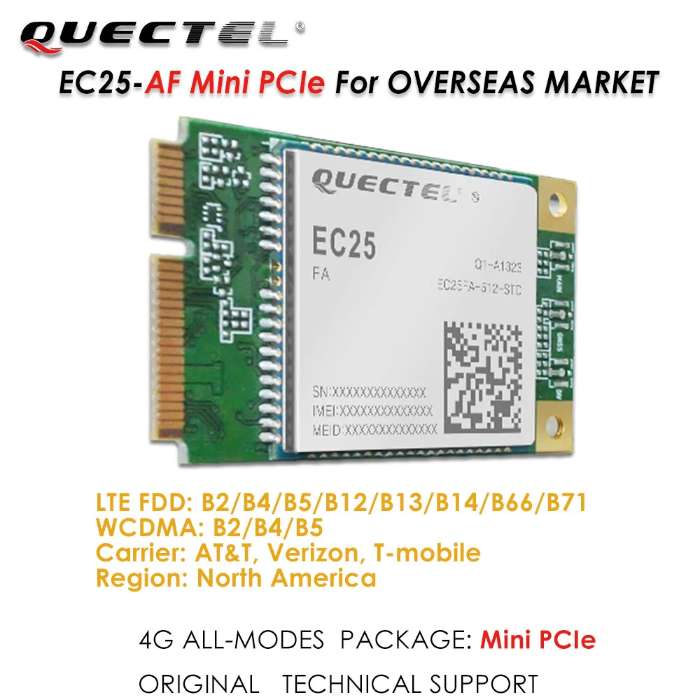 

EC25 EC25-AF/EC25AFFA-MINIPCIE 4G LTE Industrial Modem FDD-LTE B2/B4/B5/B12/B13/B14/B66/B71