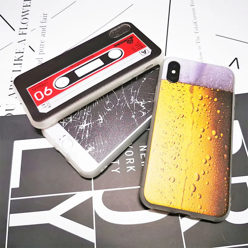 Забавный мягкий чехол из ТПУ для телефона iPhone X XS Max XR 11 Pro 7 8 Plus 6 6S 5 9 SE пивные