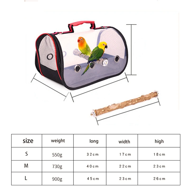 

Outdoor Travel Transport Parrot Cage Bird Carriers Accessories Pvc Transparent Breathable Parrot Handbag