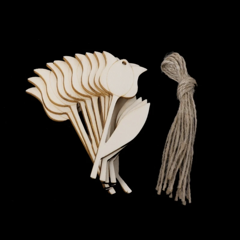 

10pcs Wooden Easter Christmas Tree Hanging Decor Home Party Xmas Ornament 69HF