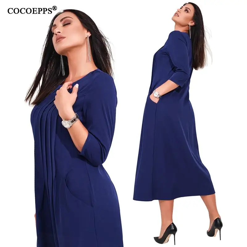 Женское платье большого размера элегантное вечернее трапеция длинное