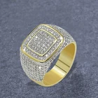 2022 модные роскошные золотистые кольца с кристаллами для деловых мужчин обручальное кольцо ювелирные изделия