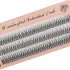 60 пряди 3D норковые Индивидуальные ресницы для наращивания ласточкин хвост макияж натуральные 3D Кластерные ресницы профессиональные расклешенные ресницы