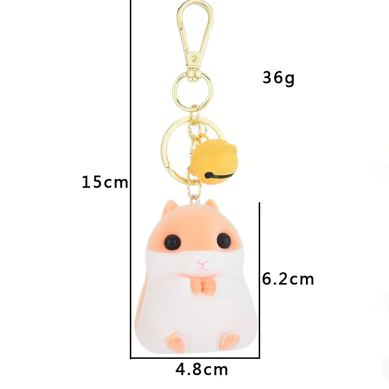 

Creative Flocking Hamster Keychains Cartoon Cute Hamster Mouse Key Chain Girl Bag Pendant Keyring Gifts Student Lovers Gift