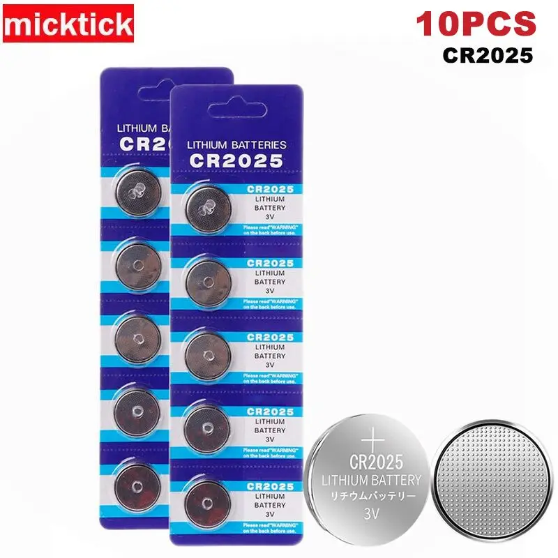 

10pcs 2 cards CR2025 Button Cell Battery 3V Lithium Li-ion Batteries cr 2025 batteria for Watch Remote Toy Computer