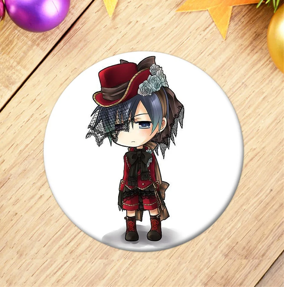 Аниме Черный дворецкий бейдж с дисплеем мультяшная фигурка металлическая