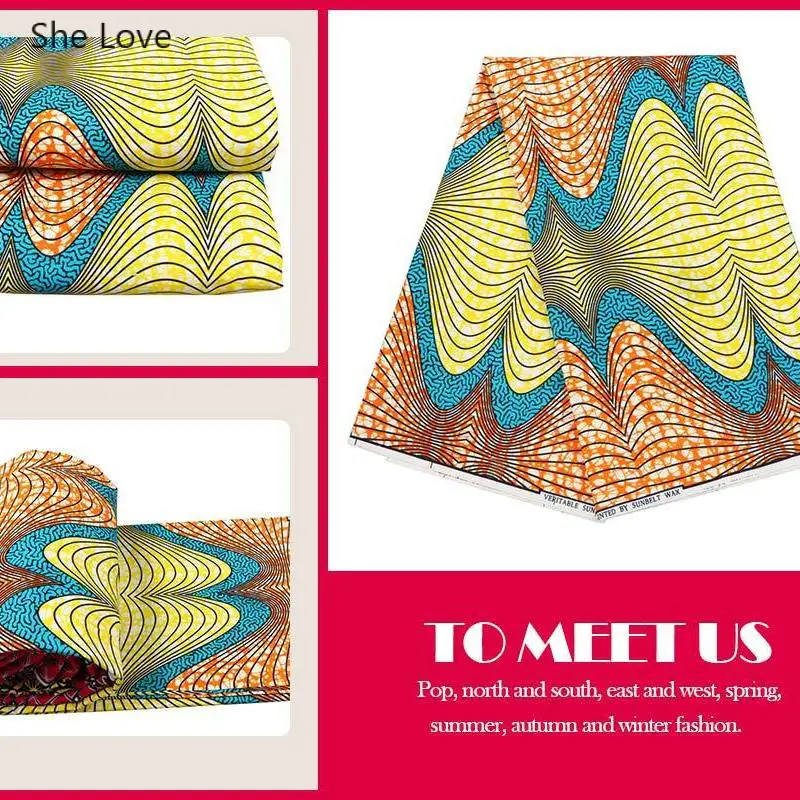 Chzimade 1 ярд африканская ткань из полиэстера с восковым принтом необычный