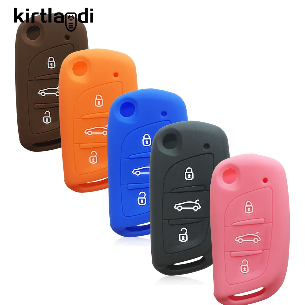 Силиконовый чехол для ключа с дистанционным управлением Citroen C5 C3 C4 X7 Peugeot 308 408 3008