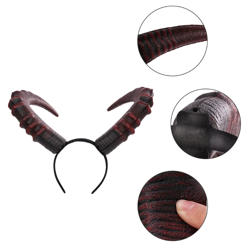 Готический аксессуар для волос косплея на Хэллоуин Реалистичная черная красная