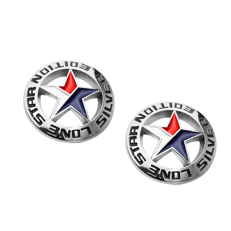 

1 PCS 3D Metal LONE STAR SILVER EDITION Logo Emblem Badge Car Stickers For Universal Cars Motorcycle Decorative Accessories