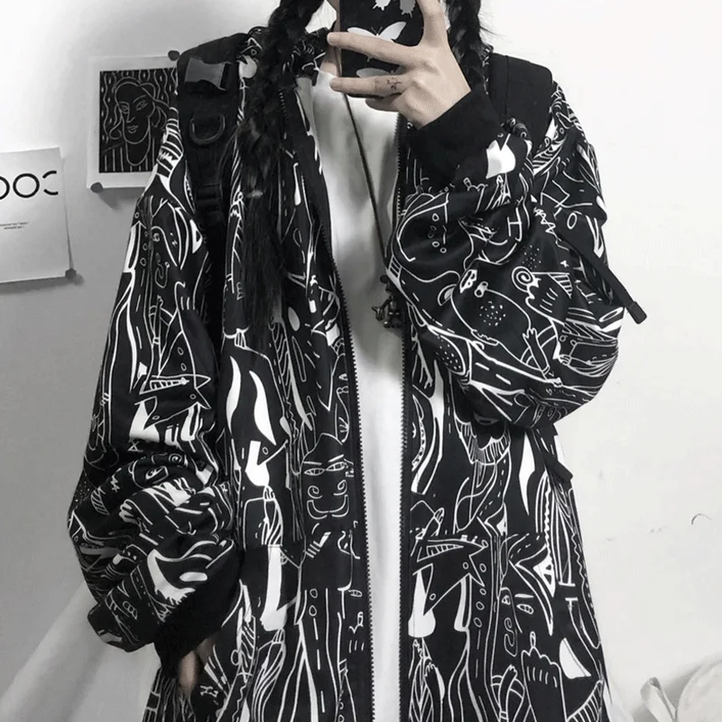 

Autumn Hoodies Women Loose Ladies White Spring Kawaii Female Black Sweatshirts Hip Hop Japan Lovely Fashion Harajuku Hoodie
