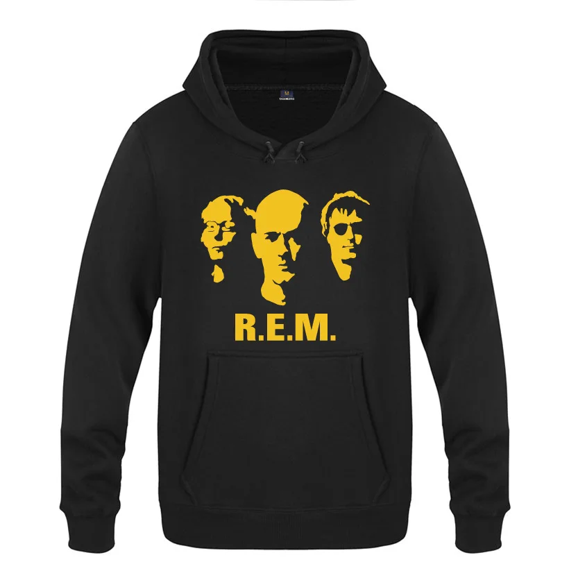 

R.E.M. Rock Hoodies Men Fleece Long Sleeve Hooded Sweatshirt Winter Hip Hop Fitness Pullover Streerwear Moleton Masculino
