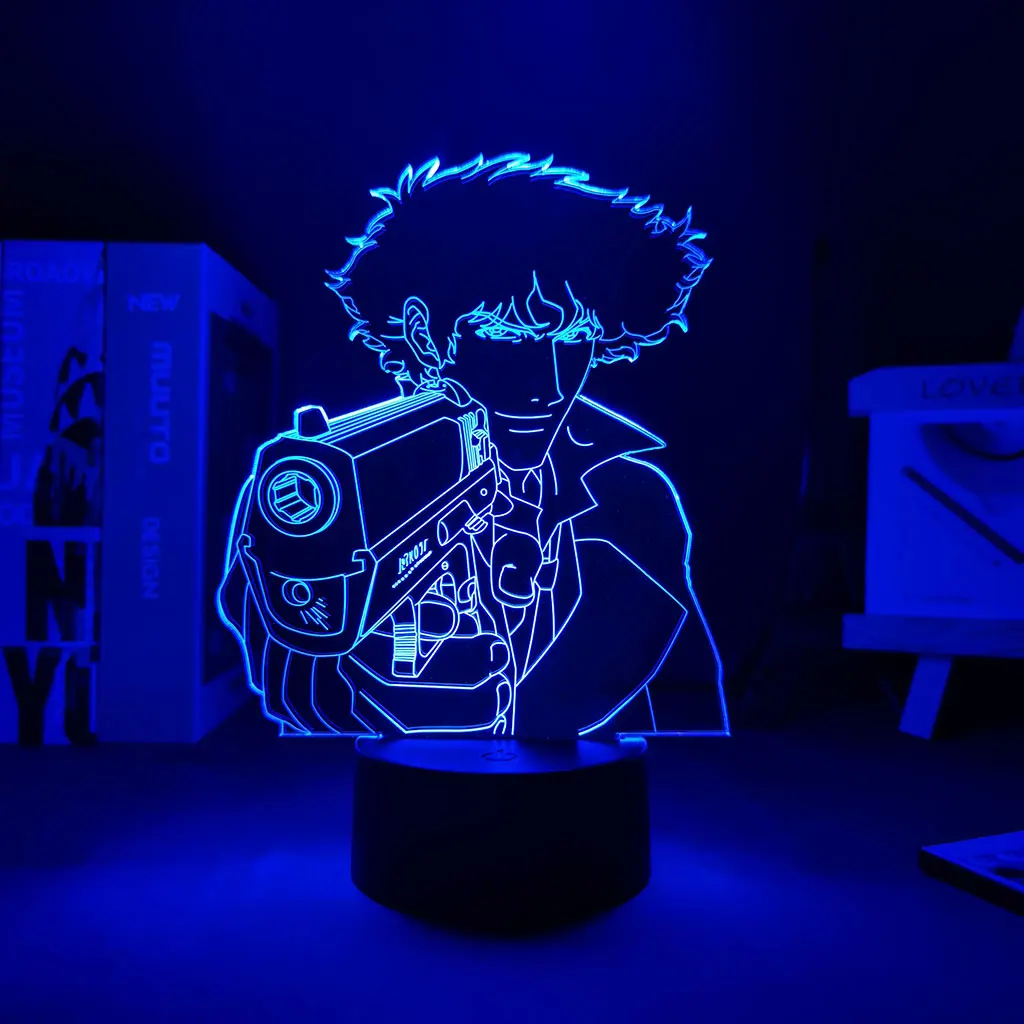 11.11 Deal Promotion Anime Cowboy Bebop Spike Led Light Manga 3d Lamp Figures Night Portable Lighting anime decor | Освещение