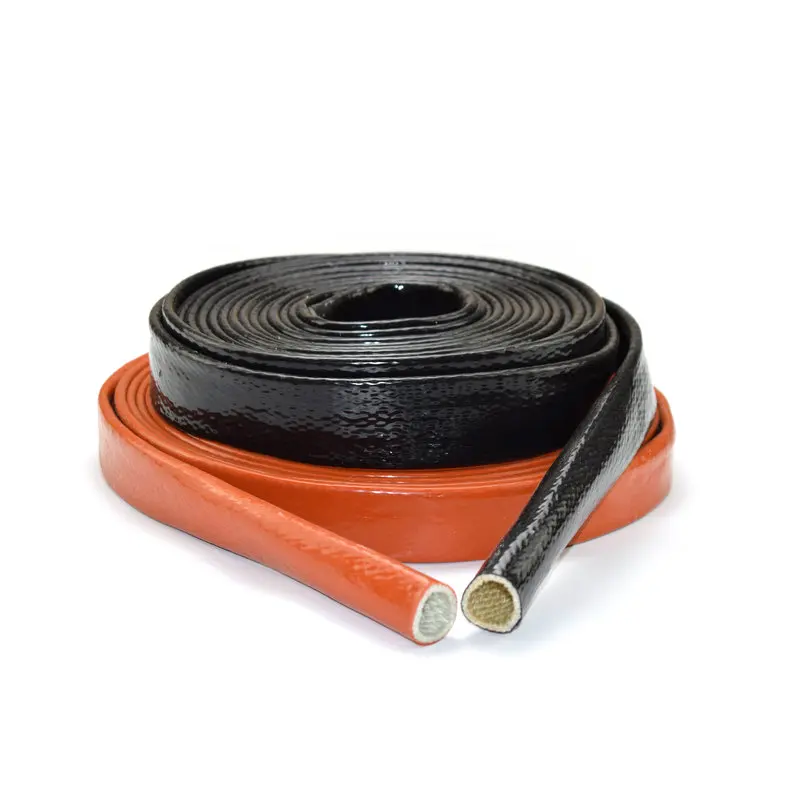 Черные рукава против пожара Стекло волокна оплетка драгоценными камнями щит