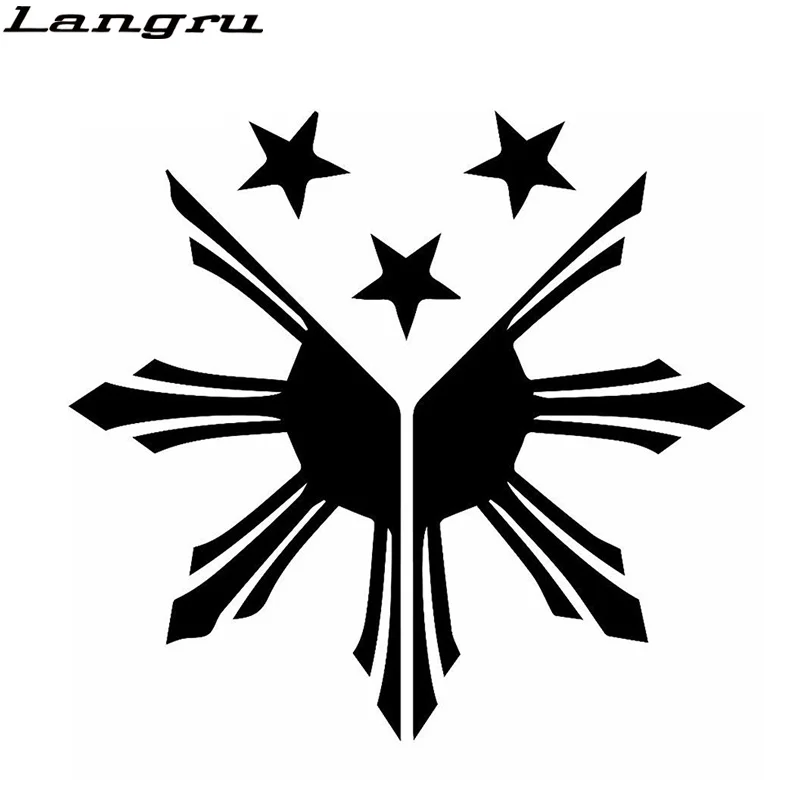 Langru 15*14 см флаг Филиппин солнце звезды графическая высечка наклейка автомобиль