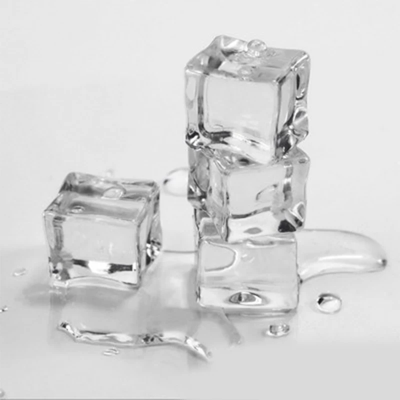 

High Quality 10Pcs 15mm/20mm/25mm/30mm Artificial Acrylic Square Shape Ice Cubes Photography Props Hot Sales #A
