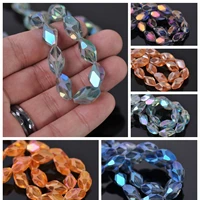 16x10mm oval faceted matte crystal glass loose spacer beads craft findings