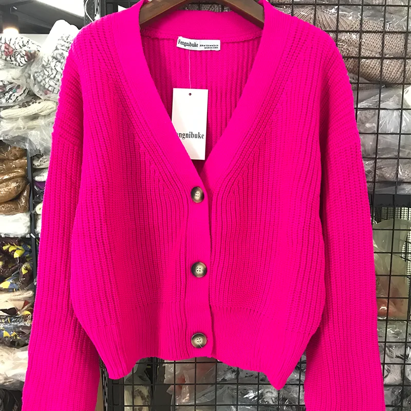Мода Za 2020 Женский вязаный кардиган темно-фиолетовый длинный рукав v-образный