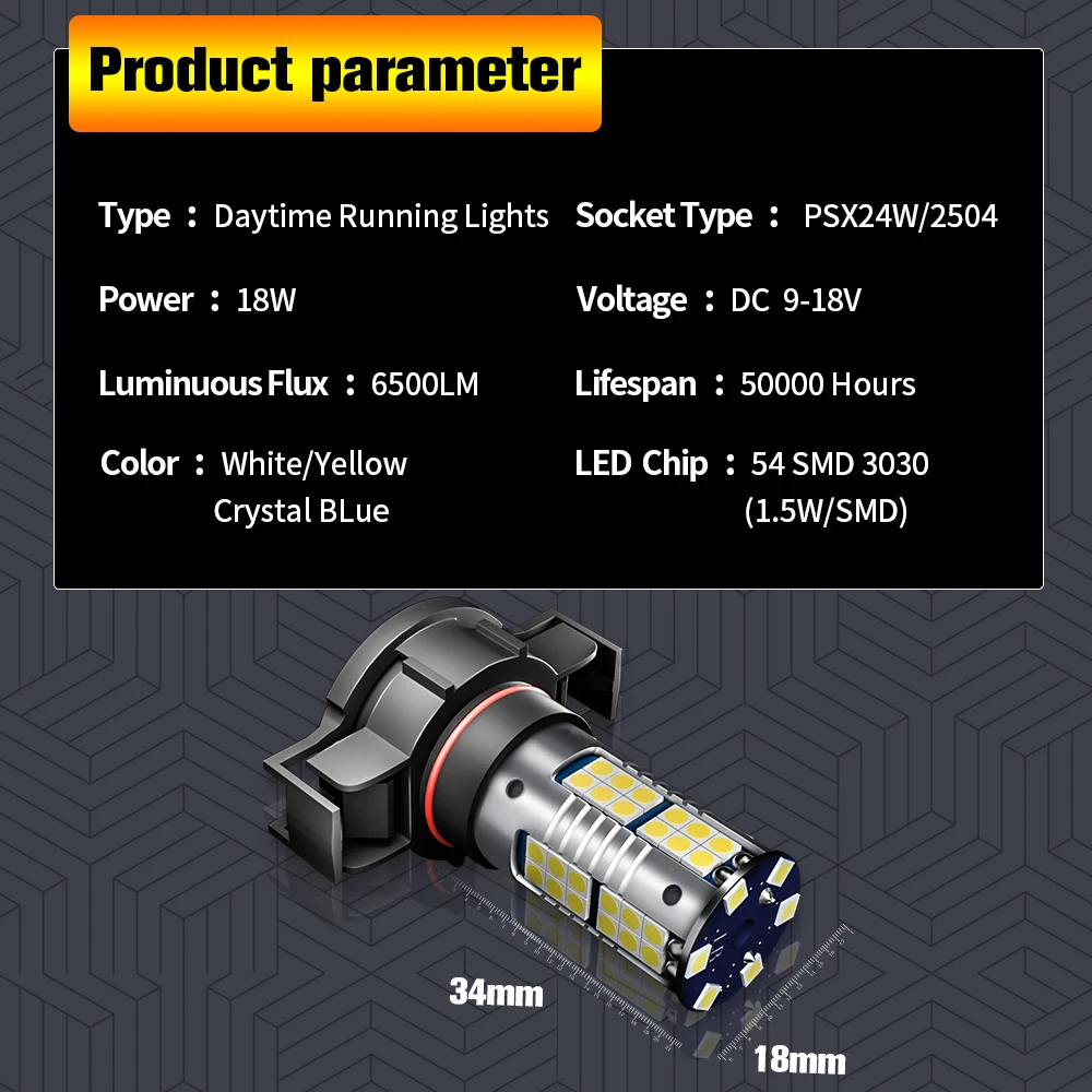 Светодиодные дневные ходовые огни 2 шт. лампа DRL Canbus без ошибок PSX24W 2504 для Jeep Compass