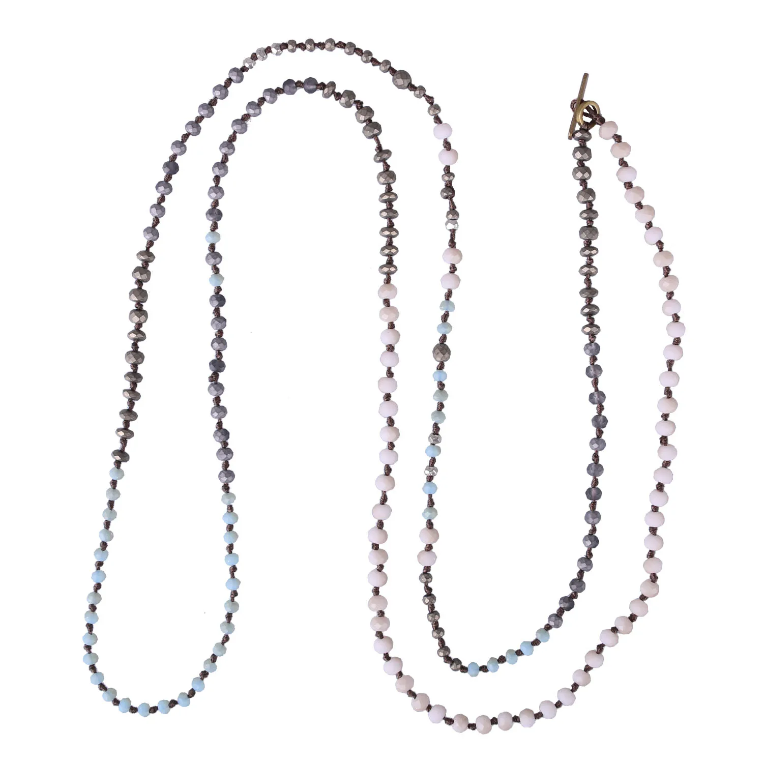 

QUANCHI 4/6mm Natural Stone Beaded Bracelet Necklaces Mala Beads Knotted For Tassel Pendant Necklace Yoga Jewelry Gift