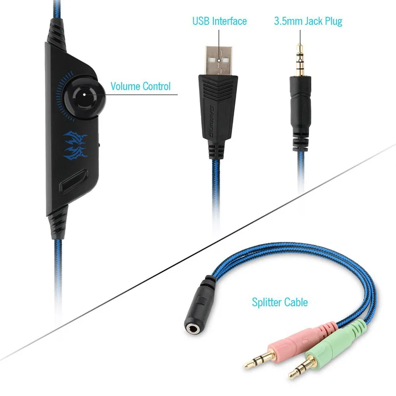 Игровая гарнитура для ПК PS4 светодиодные Игровые наушники с микрофоном