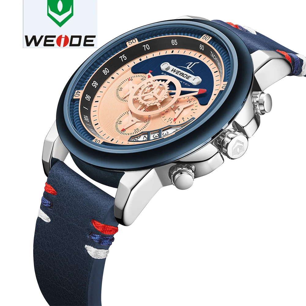 WEIDE Роскошные мужские часы европейские кожаные мужские часы высококачественные водонепроницаемые мужские часы Relogio Masculino спортивные цифровые часы с цифрами и датой