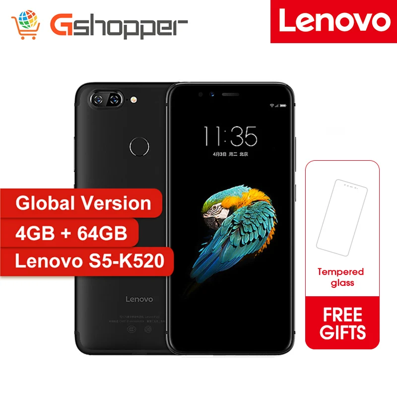 Глобальная версия lenovo S5 K520 4 Гб 64 Гб ZUI 4G мобильные телефоны Snapdragon Восьмиядерный отпечаток пальца 4K видео LTE 5," QHD 18:9
