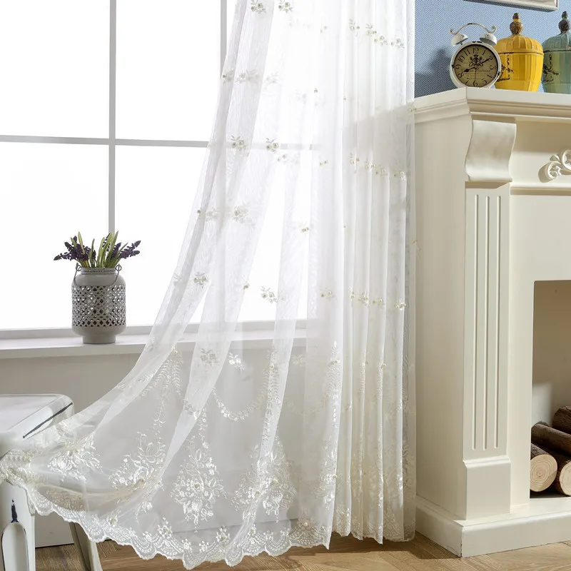Занавеска с вышивкой в европейском стиле для гостиной столовой спальни