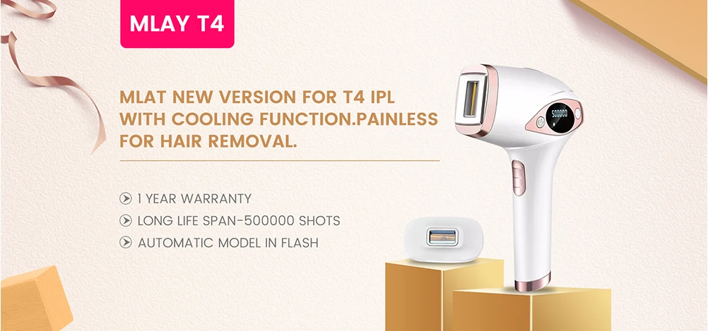 Free shipping hot sale professional home use IPL with cooling function for 500000 shots Mlay T4 beauty products for women enlarge