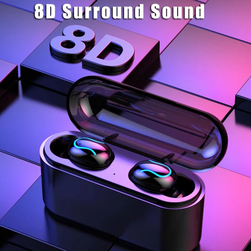 Беспроводные наушники Bluetooth вкладыши 8D стерео гарнитура водонепроницаемые с 3500