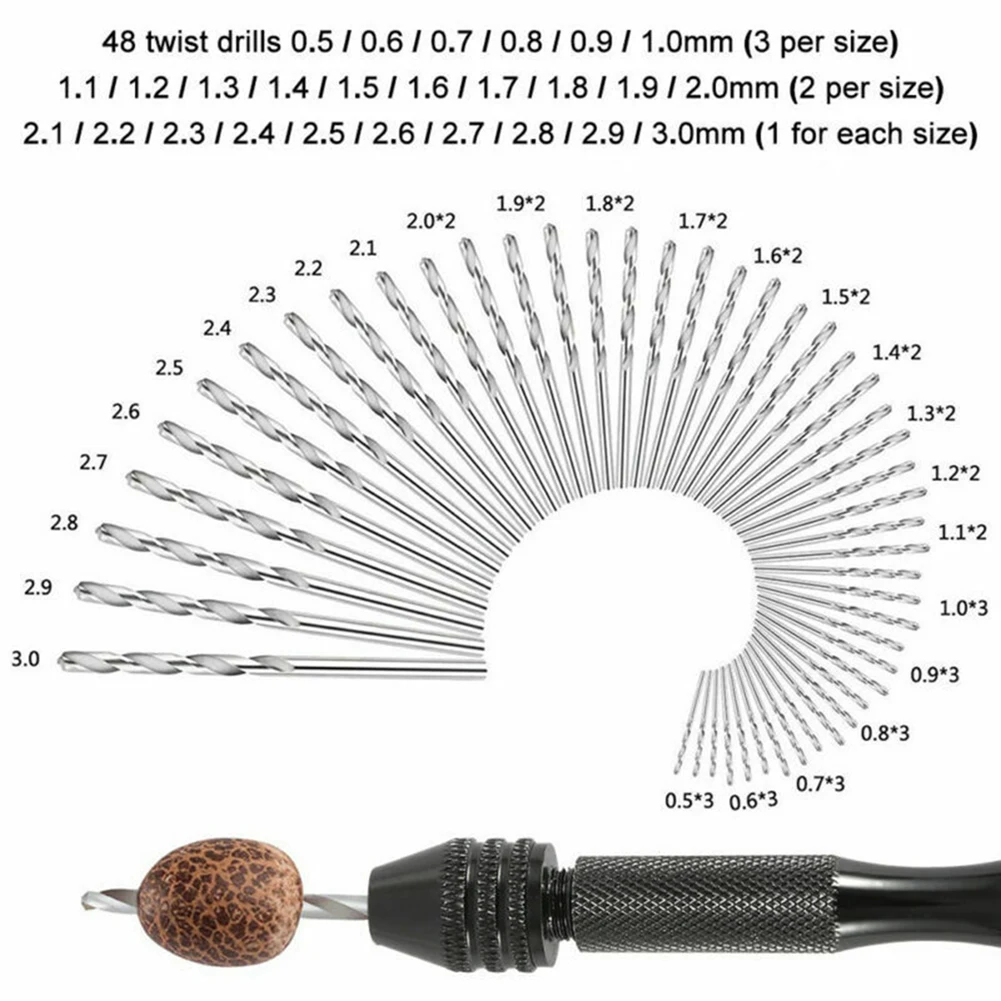

Chuck Drill Bit Drill 49PCS/Set HSS Mini Micro Spiral Hand High quality