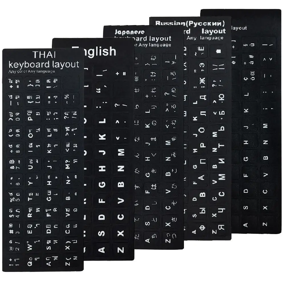 

Replacement Keyboard Stickers Russian Spanish French Arabic Hebrew Portuguese Keyboard Stickers Layout Letters Sticker